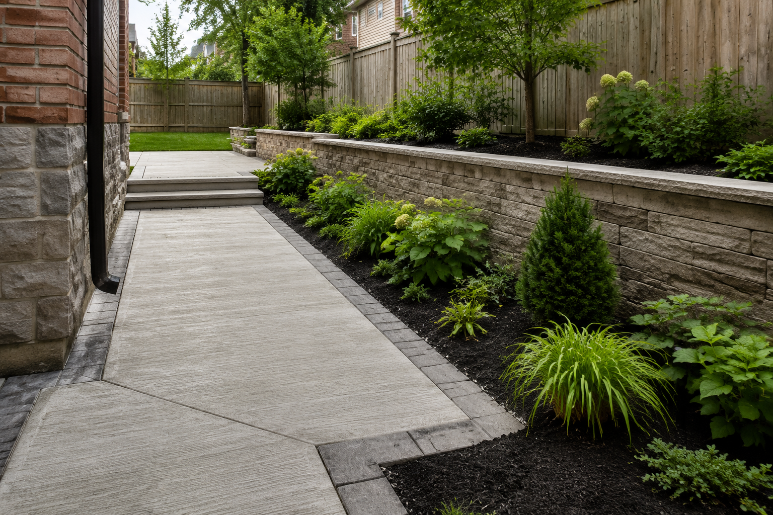 Concrete landscape construction in Toronto.